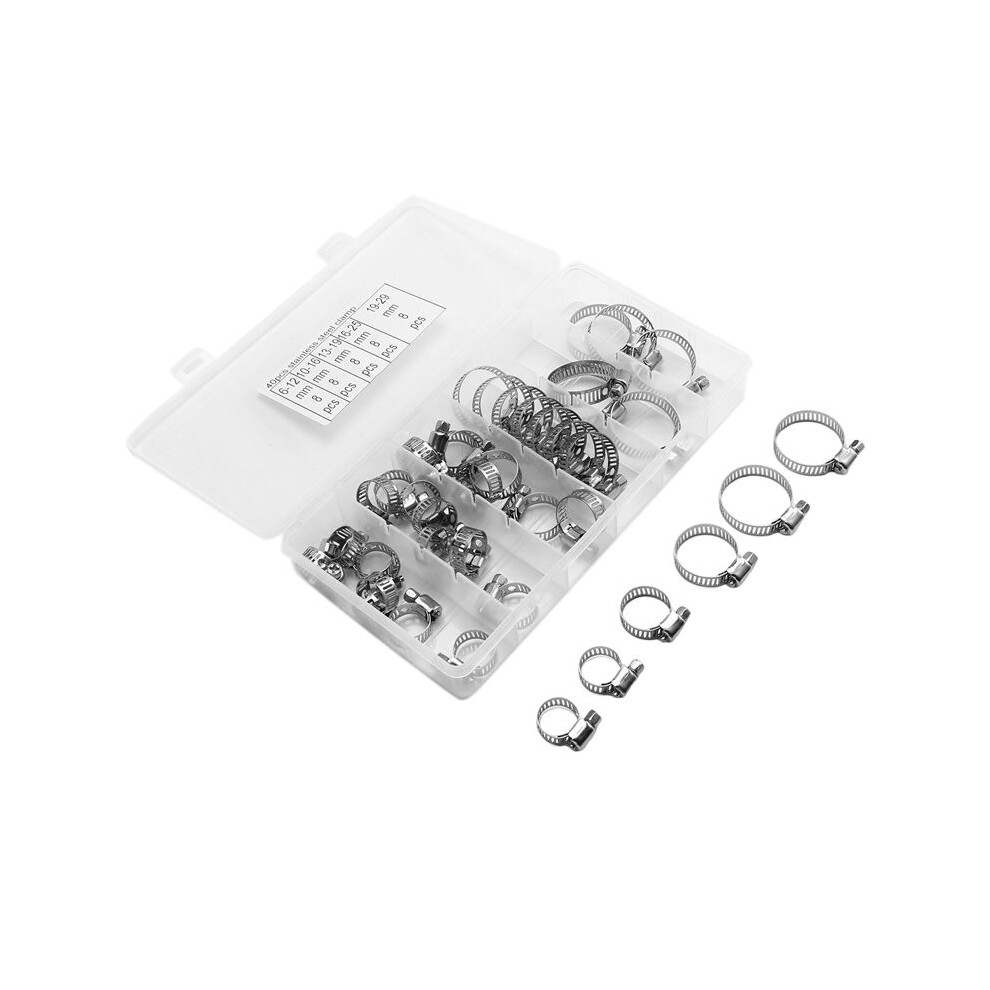 40Pcs Hose Clamp Set 1/4 - 1-1/8Inch Stainless Steel Worm Gear Hose Clamp For Pipes, Intercoolers, Pipes And Fuel Pipes 6032341279603