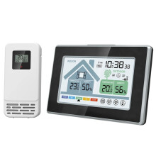 Indoor Outdoor Temperature Humidity Meters Mould Alarm Weather Station Touch Screen Push Button Electronic Weather Clock