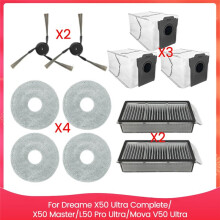 For X50 Ultra Complete/X50 Master/L50 Pro Ultra/Mova V50 Ultra Spare Parts Side Brush Filter Mop Cloth Dust Bag