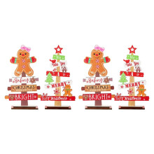 4PCS Decoração de Mesa de Árvore de Natal de Madeira Decoração Rústica de Árvore de Natal Centros de Mesa Ornamento