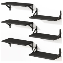 Floating Shelves for Wall, Farmhouse Wall Shelves for Bedroom, Bathroom Storage,Living Room and Kitchen Decor (6 Black)