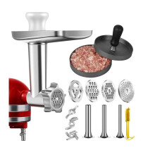 Metal Food Grinder Attachments for All Chef Stand Mixers Series. Meat Grinders, Sausage Stuff High Quality