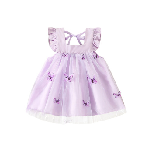 (12-18 Months, Purple) Φόρεμα μωρών κοριτσιών τούλινο φόρεμα.