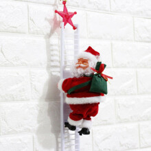 2X Animated Climbing Santa Ladder Electric Santa Claus Toy Christmas Tree Wall Ornaments Decoration Indoor Outdoor