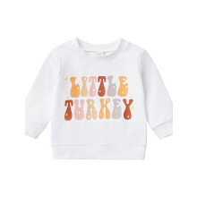 (0-6 Months, White) Toddler Baby Thanksgiving Pullovers Cartoon Letter Print O-neck Sweatshirt Long Sleeve T-Shirts Tops Blouse Fall Closes