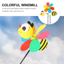 12 Stück Biene Wind Spinners Windräder 3D Tier Windmühlen Garten Pfähle Ornamente Für Rasen Garten Terrasse Party Dekor