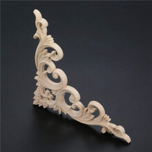 16 Pezzi Legno Intagliato Angolo Onlay Applique Non Verniciato Telaio Armadio Decalcomania per Mobili per La Casa Decorazione 15 cm