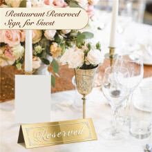 24 Stück „Tisch Reserviert"-Schilder, Goldene „Reserviert"-Schilder für Hochzeiten, Doppelseitige „Sitzplatz Reserviert"-Schilder Aus Acryl,