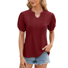 Bluze casual elegante pentru femei, tunică cu mânecă scurtă, decolteu în V, tricouri din material respirabil, topuri și bluze pentru femei,