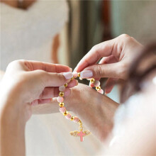 60Pcs Angel Wing Rosary Rosary Bracelets Baptism Beaded Bracelets for Women Girls Boy Baptism Favors Communion