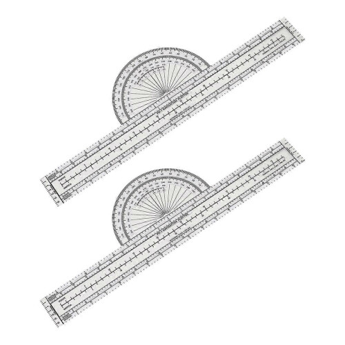 2 Pcs Plotter Plotting Tool Aviation Plotter Charts Air Navigation Plotter Pilot Accessories for Pil 2