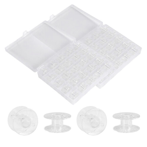 50 Pcs Sewing Machine Bobbins with Case for Singer 2