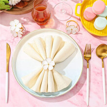 12Pcs Flower Napkin Ring,Floral Serviette Buckles Napkin Holder Dining Tables Setting Decor