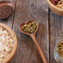 Cuillères en Bois en Forme de Cœur-Ensemble de Cuillères à Thé/Café en Bois (4 Pièces)-Petites Cuillères en Bois pour Condiment, Sel, Sucre