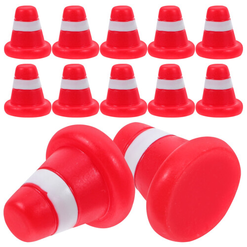 100Pièces Mini Cônes Et Panneaux De Circulation Rouges, Jeux Créatifs 2