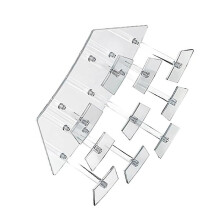 2X 10 Seats Transparent Acrylic Display Shelf Stands,Desktop Tiered Riser Display Stand for Dessert Stand