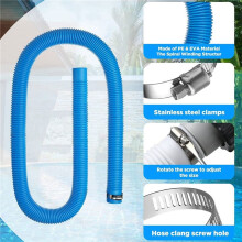 4 Pack Pool Hoses for Above Ground Pools, 1.5In Diameter 59In Long Filter Pump Hose Compatible with Pump Model 607, 637