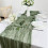 2X Table Runner Boho Gauze Cloth Table Runner Rustic Sheer Runner for Wedding Baby Shower Table Decorations 90X400cm 5