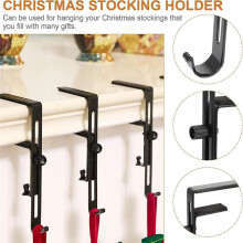 Garland Hanger and Stocking Mantel Holders, 4 PCS Christmas Stocking Holders for Mantle-Adjustable Christmas Metal Hooks