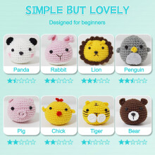 Crochet Kit for Beginners - Complete Animal Crochet Kit with Video Tutorials for Adults and Kids