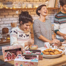 2X Weihnachten Plätzchen Boxen mit Fenster, Weihnachten Plätzchen Boxen zum Verschenken, Gebäck, Süßigkeiten, Gast Geschenke, Weihnachten Boxen