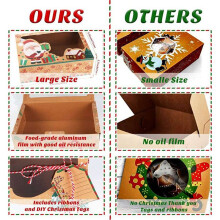 2X Weihnachten Plätzchen Boxen mit Fenster, Weihnachten Plätzchen Boxen zum Verschenken, Gebäck, Süßigkeiten, Gast Geschenke, Weihnachten Boxen