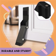 2X Heavy Duty Door Holder Kick Down Door Stops Sturdy No Drilling Under Door Noise Stopper Black