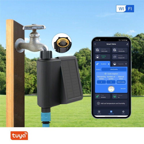 Water Timer Solar Powered WiFi Sprinkler Timer with Brass Inlet Automatic Irrigation Controller No Hub Required 1