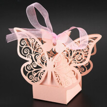 100Pcs Butterfly Wedding Favour Box Birthday Party Gifts Candy Boxes ()