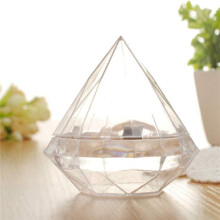 48 STUKS Transparante Diamant Vorm Bonbondoos Bruiloft Gunst Geschenkdozen Party Box Clear Plastic Container