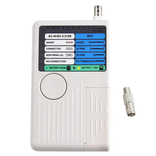 2X Professional Multi Function 4 in 1 Network Cable Tester RJ45/RJ11/USB/BNC LAN Cable Cat5 Cat6 Wire Tester 1