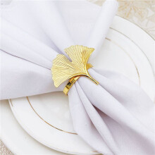12pcs Ginkgo Biloba Napkin Ring Buckle Can Be Used for Wedding Banquet 'S Day Table Decoration.