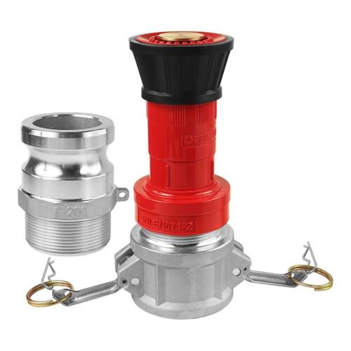 2X Bocal de Mangueira de Incêndio, 2 Polegadas NPSH HeavyDuty Industrial Fire Hose Constant Flow Fog Nozzle com 2 Peças 2 Polegadas Camlock Fitting 1
