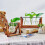 Wooden Frame Tabletop Vase Set Multi-Purpose Bonsai Planter Hydroponic Base Terrarium Display Containers Home Decor C 4