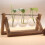 Wooden Frame Tabletop Vase Set Multi-Purpose Bonsai Planter Hydroponic Base Terrarium Display Containers Home Decor B 3