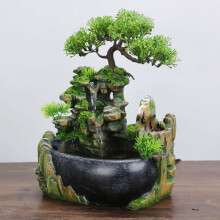 Creatieve Indoor Simulatie Hars Rotstuin Waterval Standbeeld Feng Shui Waterfontein Huis Tuin Ambachten-US Plug-A