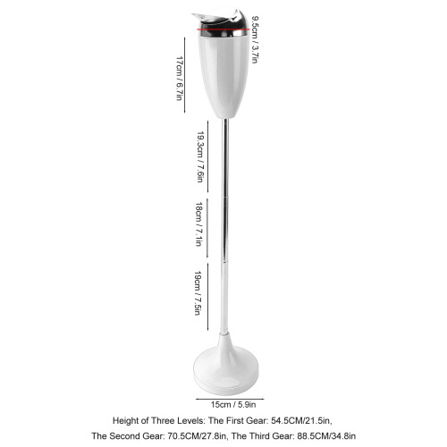 Large Capacity Outdoor Standing Ashtray with Lid, Adjustable Height, White 1