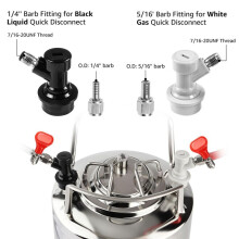 Lock Keg Post Quick Disconnect Set, Corny Keg Connectors, Homebrew Stainless Corny Keg Post 19/32-18 Female Thread