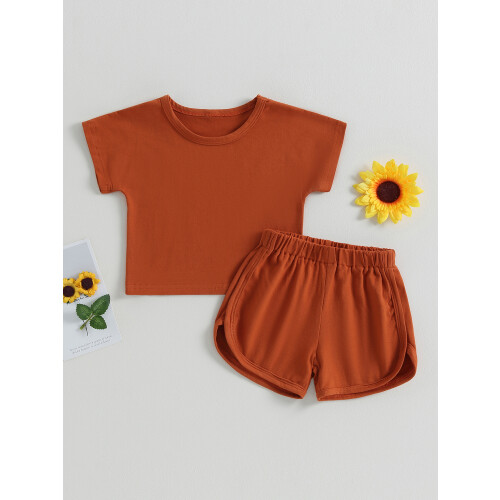(18-24 Months, Brown) Σετ σορτς 2 καλοκαιρινά ρούχα. 1