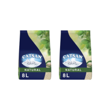 Catsan Natural Clumping Cat Litter 8 Litres x 2