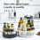 (Black Small) Plastic Spice Turntable Containers Rotating Tray Rack Organizer 3