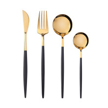 Stainless Steel 4-Piece Dining Set Black Gold