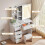 Dressing Table with LED Lighting Mirror, 3 Lighting Modes Adjustable Brightness,Vanity Table 5