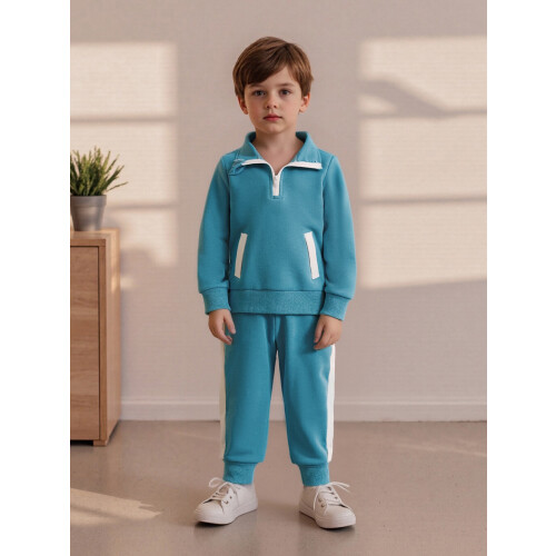(12-18 Months, Blue) Φθινοπωρινό σετ 2 και παντελόνι 2