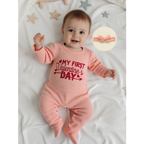 (6-12 Months, Pink) Σετ ολόσωμη φόρμα νεογέννητο κορίτσι 2