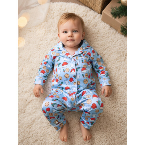 (6-12 Months, Sky Blue) Βρεφικές πιτζάμες χωρίς V λαιμόκοψη. 2