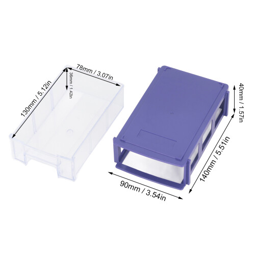 Stackable Plastic Storage Drawer Mini Organizer for Small Parts 140x90x40mm Blue 1