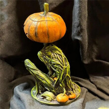 Horror-Kürbis-Statue, Harzkürbis, Menschliche Deko-Skulptur, Einzigartige Kürbis-Dekorationen, Handwerkliches Kürbis-Harz-Kunsthandwerk