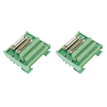 2X DB25 Módulo de Interfaz de Montaje En Riel DIN Tablero de Conexión de Conector Macho/Hembra