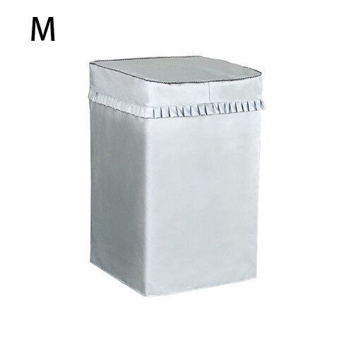 (Silver, M) Washing Machine Cover Laundry Dryer Automatic Washer Protector 1